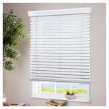 LAZBLINDS CORDLESS FAUX WOOD BLINDS, 12" W X 72" H