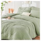 HYMOKEGE LIGHT GREEN FULL SIZE COMFORTER SETS SEER