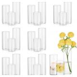 GLASSEAM CLEAR CYLINDER VASES FOR CENTERPIECES, 24