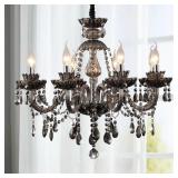 $150 LUXURIOUS SMOKY GRAY CRYSTAL CHANDELIER FOR L
