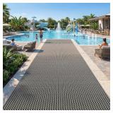 WLWLEO DRAINAGE NON SLIP FLOOR MATS FOR POOL RESTR