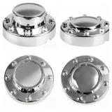 BHB CHROME DUALLY WHEEL CENTER HUB CAPS 2011-2018