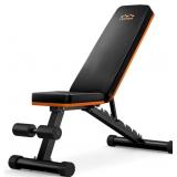 LUSPER WEIGHT BENCH FOR HOME GYM, ADJUSTABLE AND F