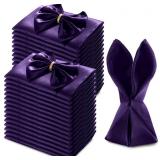 MILVOWOC 72 PACK SQUARE PURPLE SATIN NAPKINS 20 X
