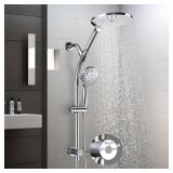 7.5" ROTATABLE DUAL SHOWER HEAD WITH HANDHELD COMB