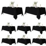 FITABLE 8 PACK BLACK TABLECLOTHS 60X102 INCH FOR 6
