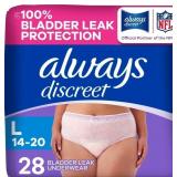 ALWAYS DISCREET ADULT DIAPERS FOR WOMEN, INCONTINE