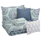 AMAZON BASICS 10-PIECE BED-IN-A-BAG COMFORTER SET,