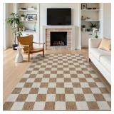 LIVEBOX MACHINE WASHABLE AREA RUG 6X9 CHECKERED, N