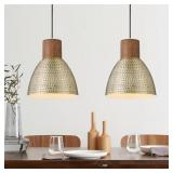 $105 ELYONA 2 PACK HAMMERED PENDANT LIGHT FIXTURES