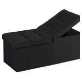 35-INCH STORAGE OTTOMAN BENCH, FOOTREST WITH STORA