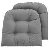OUTDOOR CHAIR CUSHIONS 22X22X4 INCH SET OF 2, GRAY