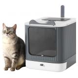 FOLDABLE ENCLOSED CAT LITTER BOX WITH LID, FOR KIT