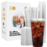 TURBO BEE 100 SETS 32 OZ CLEAR PLASTIC CUPS WITH L