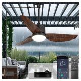 DEPULEY OUTDOOR CEILING FAN WITH LIGHT: 42 INCH WA