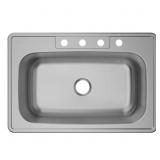 $149 STAINLESS STEEL 33 IN. 4-HOLE SINGLE BOWL DRO