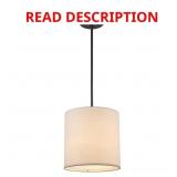 10 IN. 1-LIGHT BLACK DRUM PENDANT LIGHT FIXTURE WI
