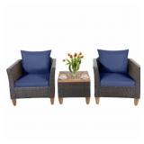 $228 3 PIECE PATIO FURNITURE SET OUTDOOR RATTAN BI