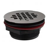 ROUND ABS SHOWER BASE DRAIN WITH 4-1/4 IN. STAINLE