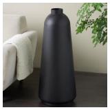 $126 BLACK METAL DECORATIVE VASE WITH NARROW OPENI