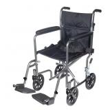 LIGHTWEIGHT STEEL TRANSPORT WHEELCHAIR WITH FIXED