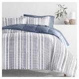 7-PIECE FARMHOUSE DREAMS NAVY PATTERN COMFORTER KI