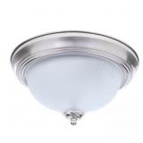 UNBRANDED 11 IN. 2-LIGHT BRUSHED NICKEL FLUSH MOUN