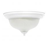 11 IN. 2-LIGHT WHITE FLUSH MOUNT