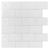 12 IN. X 12 IN. WHITE VINYL SUBWAY PEEL AND STICK