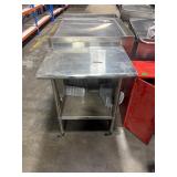 30" STAINLESS STEEL PREP STATION ON WHEELS
