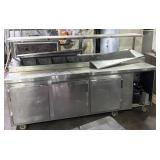96" COMMERCIAL REFRIGERATED PREP TABLE WITH OVERHE