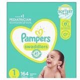 PAMPERS SWADDLERS DIAPERS SIZE 1, 164 COUNT (SELEC
