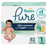 PAMPERS PURE BABY DIAPERS, SIZE 1 (8-14 LBS), 82,