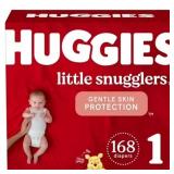 HUGGIES LITTLE SNUGGLERS BABY DIAPERS, SIZE 1, 168