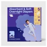DISPOSABLE OVERNIGHT DIAPERS - SIZE 5 - 50CT - UP&
