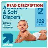 DISPOSABLE DIAPERS - SIZE 2 - 162CT - UP&UPï¿½