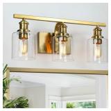 $120 22 IN. VINTAGE 3-LIGHT PLATED NATURAL BRASS B