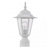 1-LIGHT TEXTURED WHITE OUTDOOR POST LIGHT WITH CLE