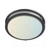 1 LOT (5) 14 IN. MATTE BLACK MODERN DOUBLE RING SE