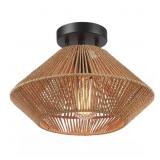 SAVANNAH 1-LIGHT PAPER TWINE SEMI FLUSH MOUNT