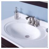 31 IN. W X 22 IN. D CULTURED MARBLE WHITE ROUND SI