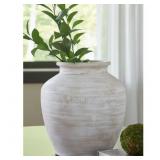MEADIE 12 IN. H WHITE TERRA COTTA POT DECORATIVE V
