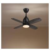 36 IN. DIMMABLE LED INDOOR BLACK CEILING FAN WITH