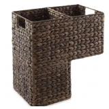 BROWN ESPRESSO 16 IN. X 15.75 IN. WICKER HYACINTH