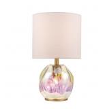 15.63 IN 2-LIGHT ANTIQUE BRASS TABLE LAMP WITH FAB