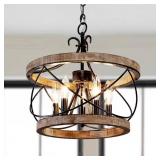 $197 TORRES 5-LIGHT FARMHOUSE WEATHERED WOOD CAGE