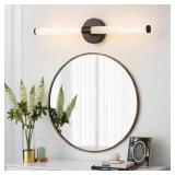 22.44 IN. 2-LIGHT BLACK LED VANITY LIGHT BAR WITH