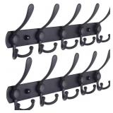 BLACK METAL WALL MOUNTED COAT RACK WITH 5-TRI HOOK