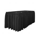 14 FT. X 29 IN. LONG BLACK POLYESTER POPLIN TABLE