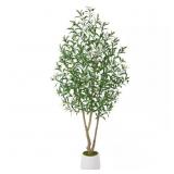 6 FT. ARTIFICIAL OLIVE TREE WITH WHITE PLANTER, FA
